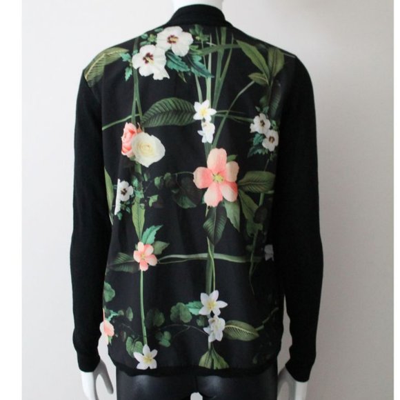 Ted Baker Memie Secret Trellis-Print Cardigan Sweater Black Size TED 1/ US 4 - Picture 2 of 8